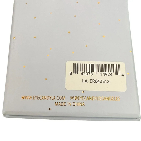 Eye Candy Los Angeles 18K Gold Plated CZ Peacock Feather Drop Earrings - Picture 6 of 6